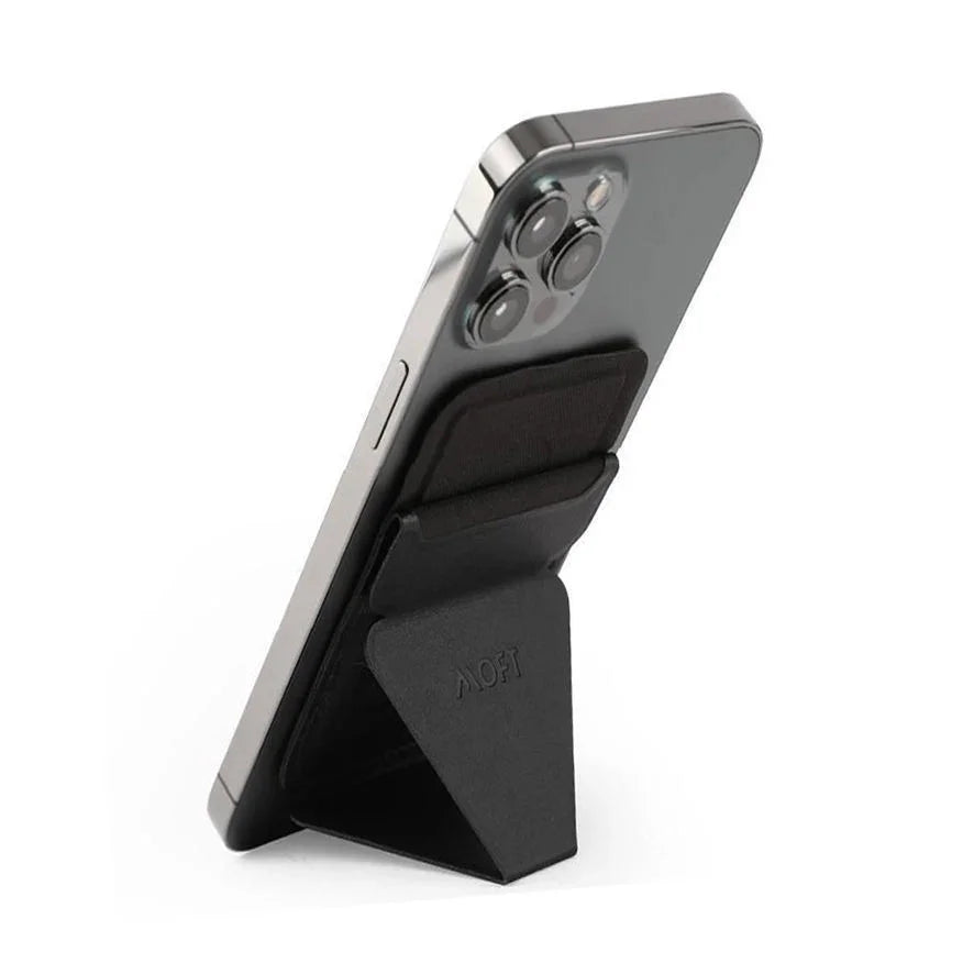 Moft Snap-On iPhone Stand & Wallet - Black - Tashqila Moft Snap-On iPhone Stand & Wallet - Black - Tashqila